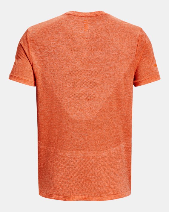 เสื้อแขนสั้น UA Seamless Stride สำหรับผู้ชาย in Orange image number 5